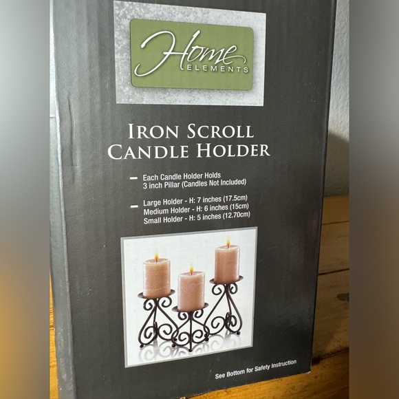 NWT Iron Candle Scroll Set of 3 - Picture 5 of 10